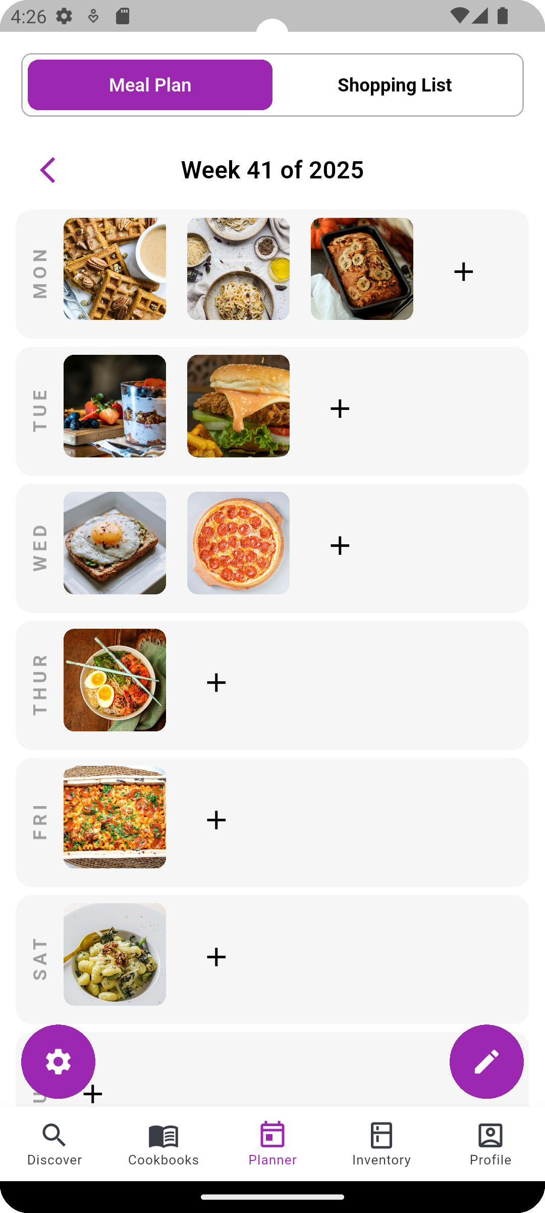 App Screenshot - Plan your week