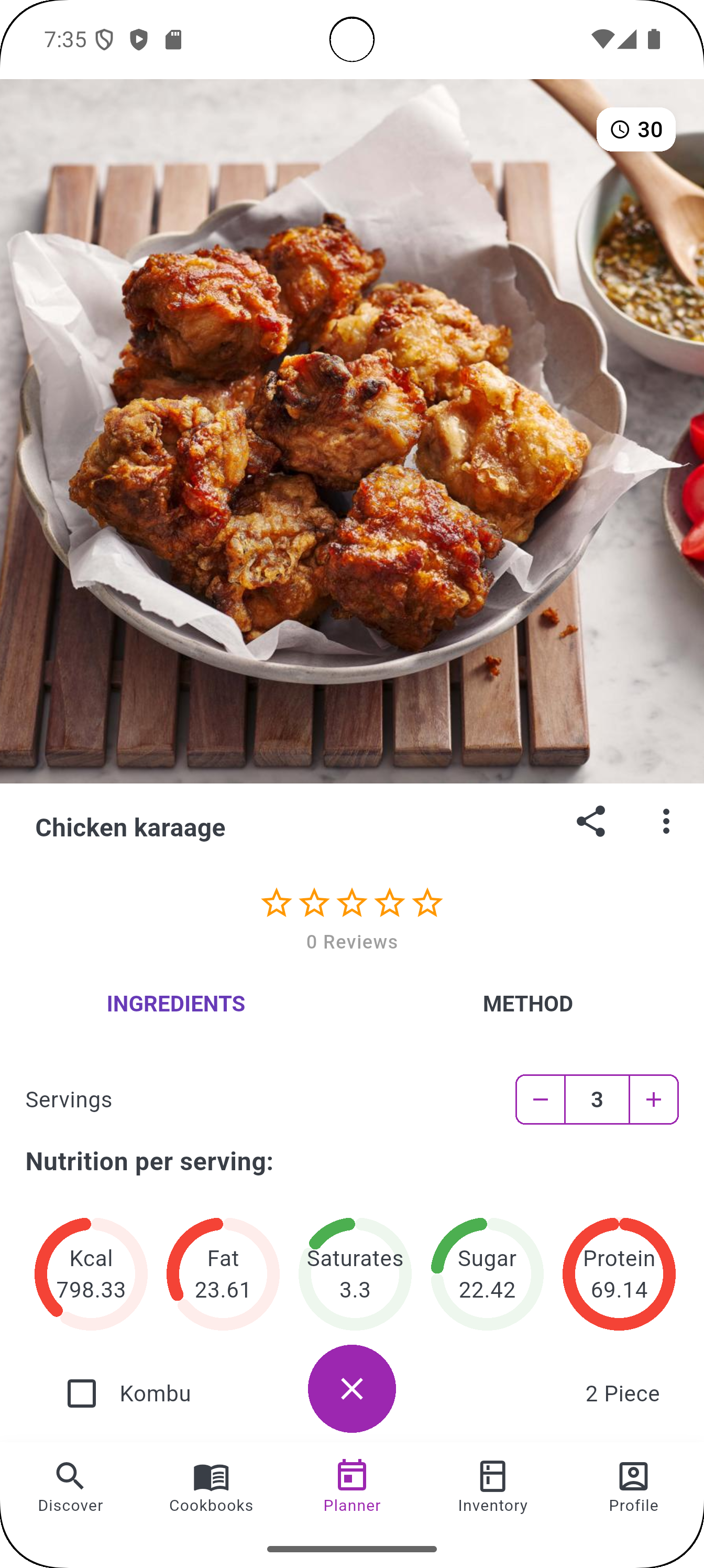 App Screenshot - Nutrition Calculator overview