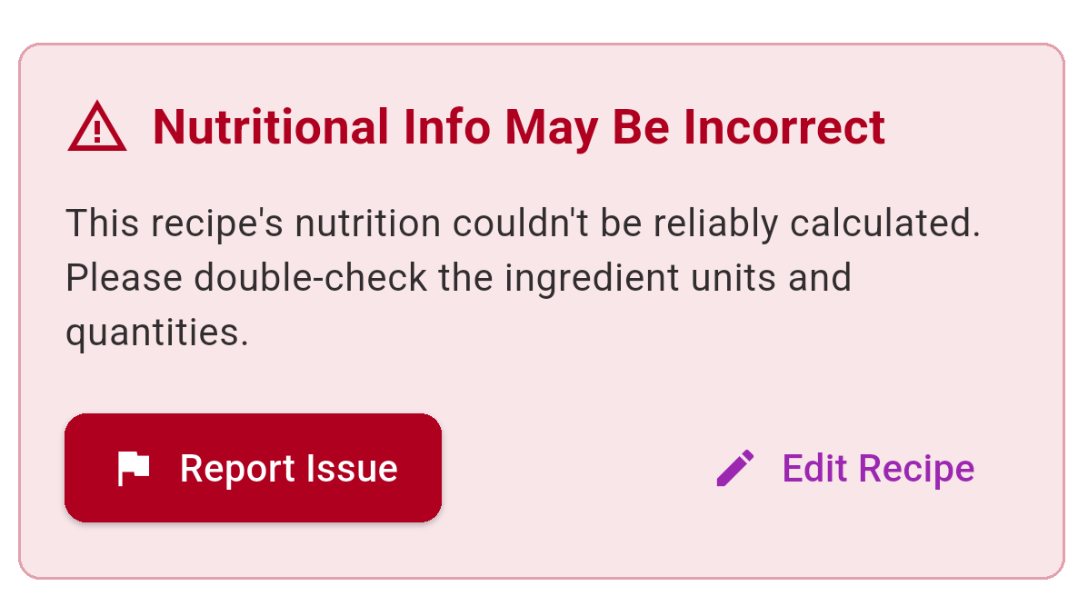 App Screenshot - Nutritional Information