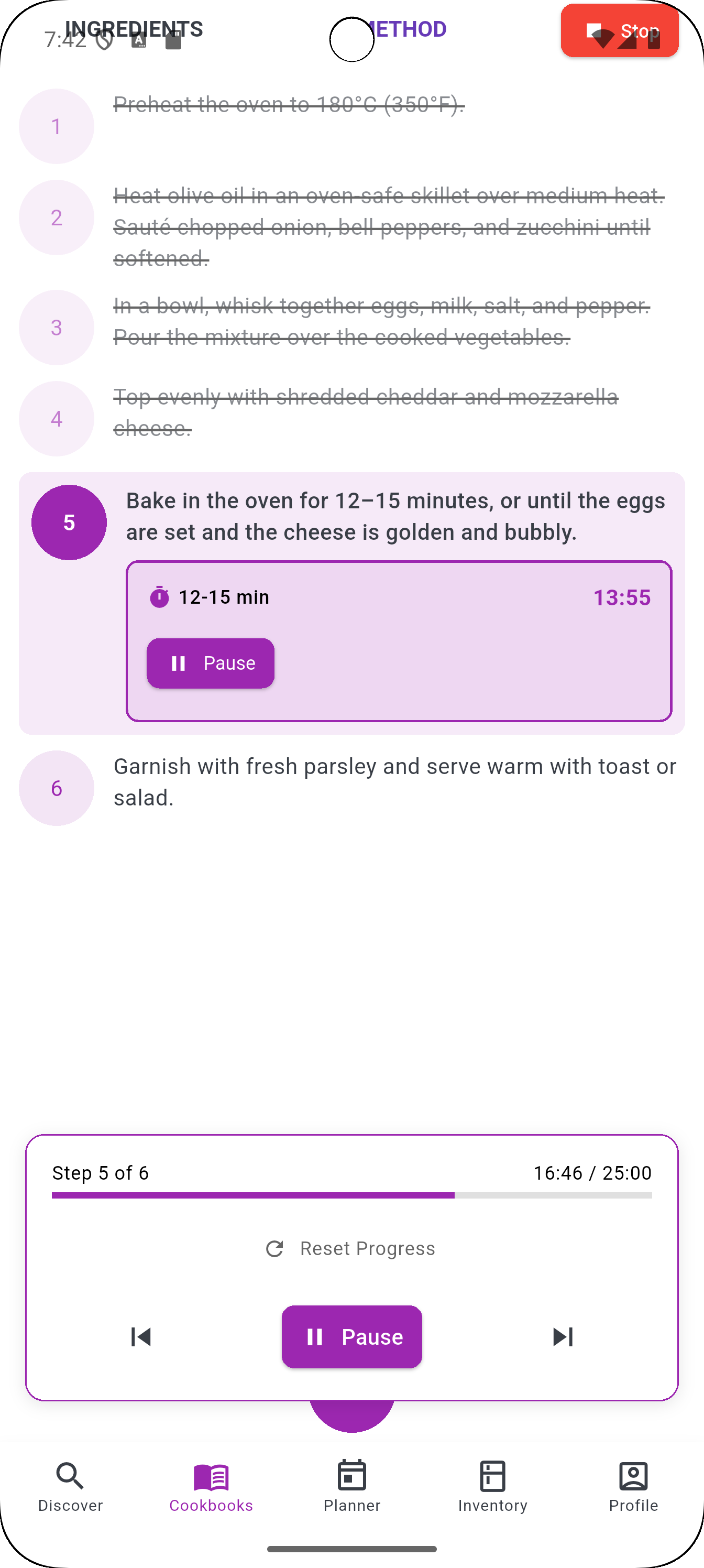 App Screenshot - Using Play Mode with timer
